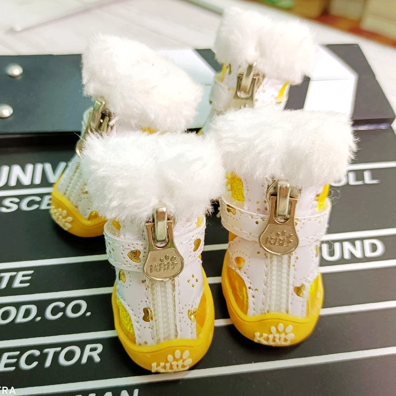 Snow Boots Shoes For Pets Dogs New 4pcs/lot Snow Anti-Skidding Small Animals Cat Puppy Boots Foot Wear  Accessories Supplies