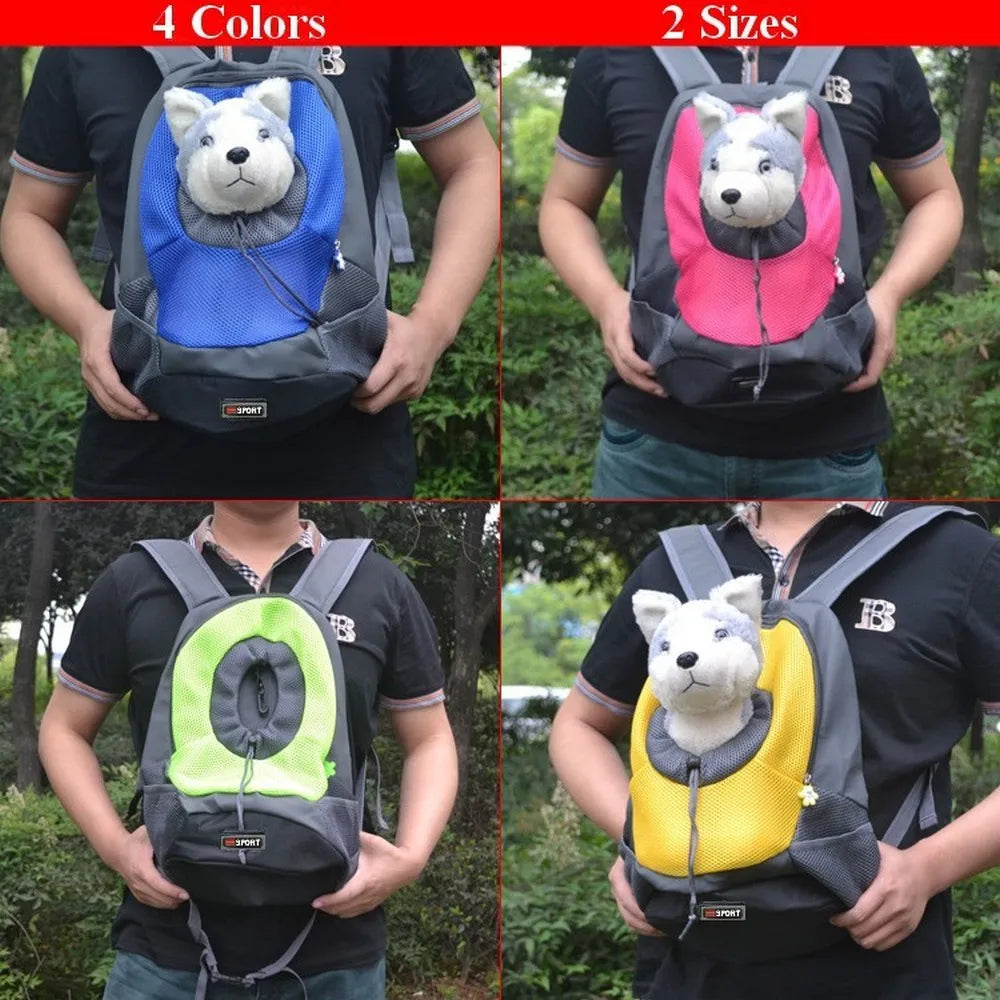 Pet Dog Carrier Pet Backpack Bag Portable Travel Bag Pet Dog Front Bag Mesh Outdoor Hiking Head Out Double Shoulder Sports DB