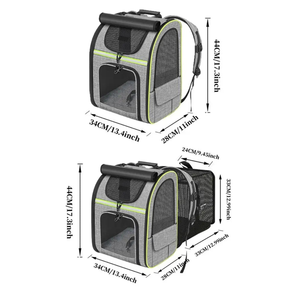 Large Capacity Pet Carrier Backpack Foldable Breathable Portable Puppy Backpack Adjustable Pet Travel Bag Hiking Adventure