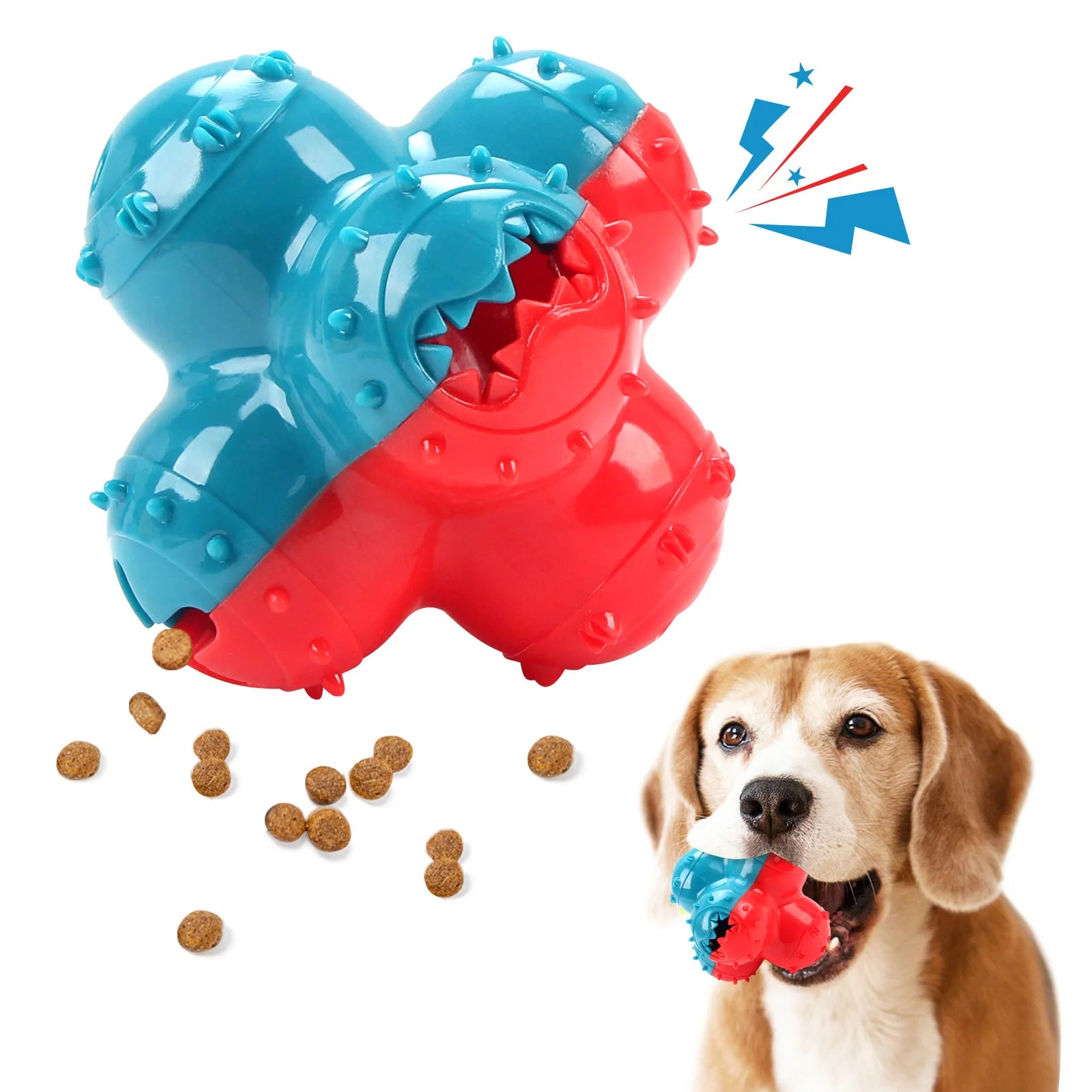 Pet Dogs Make Sounds, Play with Toy Balls, Leak Food Grind Teeth, Clean Teeth, Be Chewy and Have Fun Outdoors To Relieve Boredom
