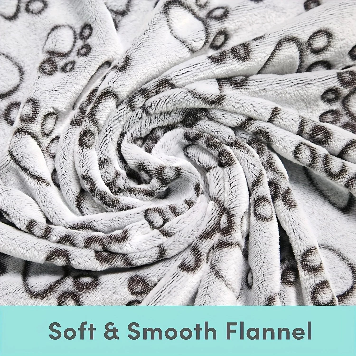 Pet Blanket to Keep Warm, Cut Flower Footprint Blanket, Cat and Dog Mat, Flannel Embossed Pet Blanket