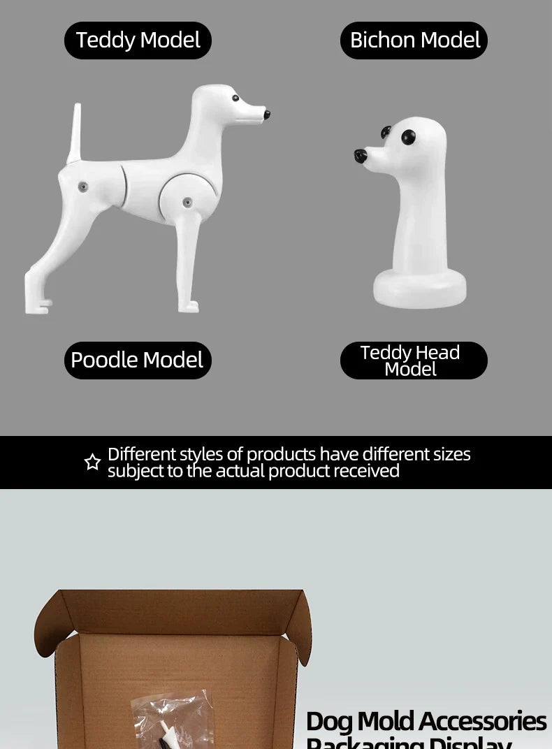 Pet simulation hair  beauty fake beautician practicing dog standard poodle full body  skeleton model dog for pet grooming