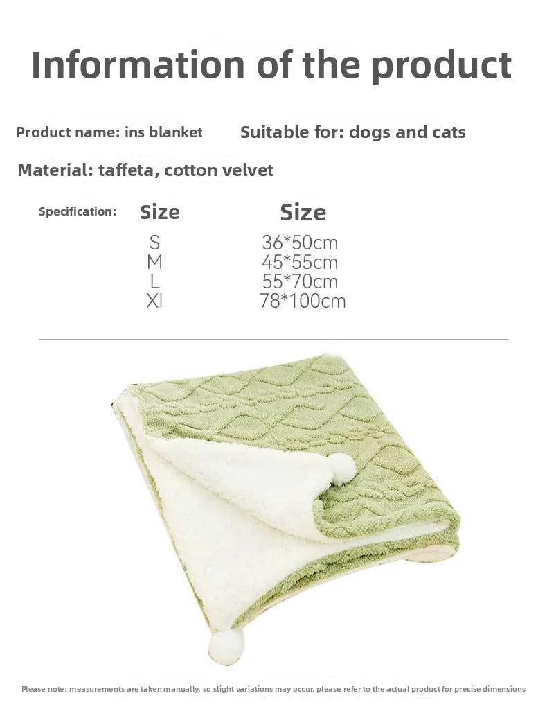 Thickened Pet Blanket Ultra-soft Pet Blanket Plush Pet Blanket for Dogs Cats Warm Soft Sleeping Mat Comfortable for Winter