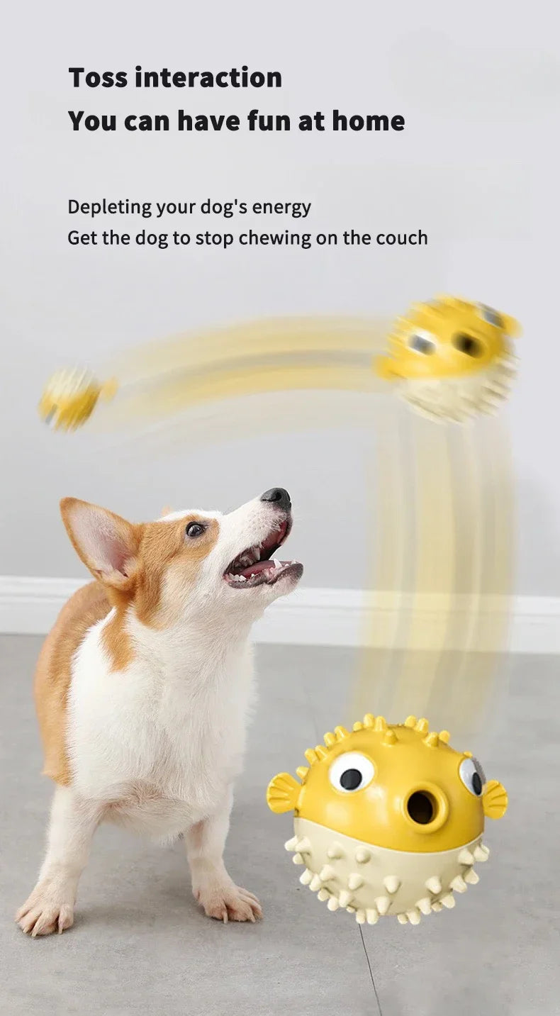 Pet Vocal Toys Leaky Food Design Clean Teeth, Grind Teeth, Bite Resistant Self-amusement Interactive Toys Release Pet Energy Toy