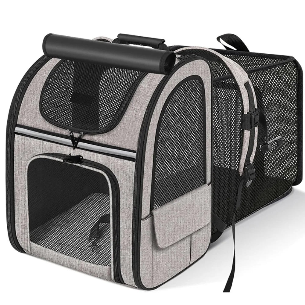 Large Capacity Pet Carrier Backpack Foldable Breathable Portable Puppy Backpack Adjustable Pet Travel Bag Hiking Adventure