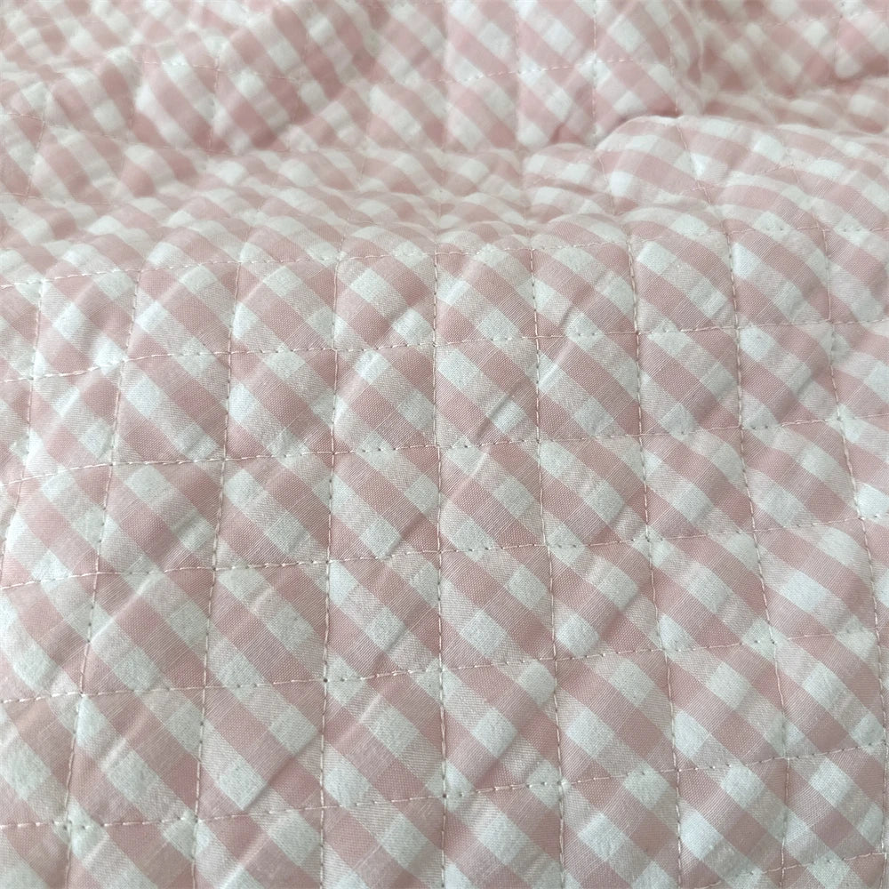 145x50cm Quilted Cotton Padded Composite Fabric Clothing Lining Pet Clothes Inner Fabric Color-Block Plaid Cushion Sewing Cloth
