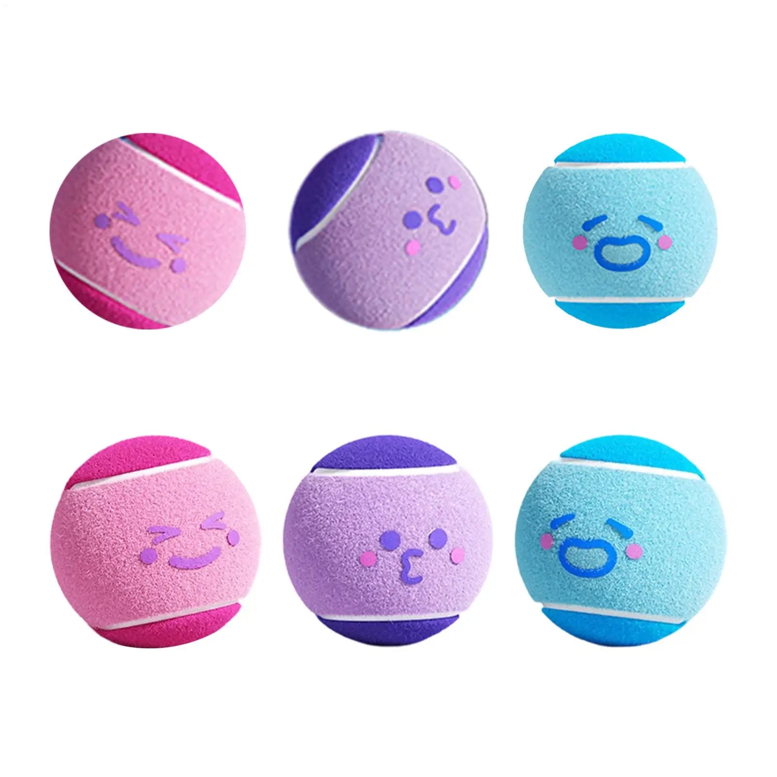 6pcs Pet Dog Tennis Balls, Interactive Toys For Dogs, Chew-resistant Durable Rubber Tennis Balls, Puppy Indoor Outdoor play Toys