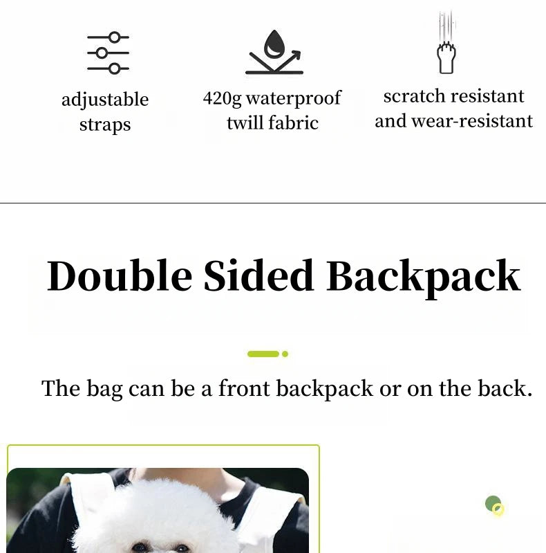 Pet Backpack Loop Shoulder Bag Fashionable Comfortable Breathable Convenient Chest Dog Bag Suitable for Outdoor Traveling