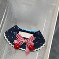 Pet Plaid Bow Cute Bib Pet Lace Cherry Drool Towel Photo Accessory Dog Clothes for Small Dogs Puppy Clothes