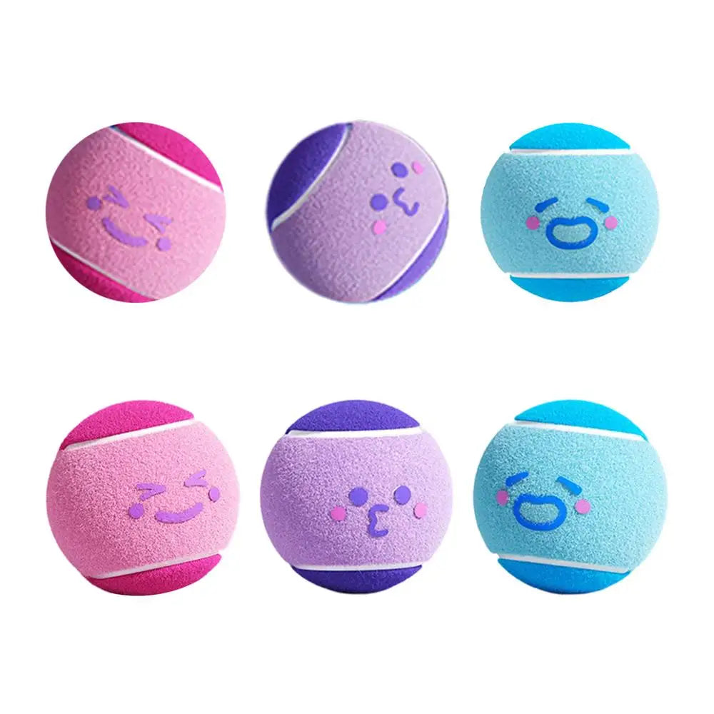 6pcs Pet Dog Tennis Balls, Interactive Toys For Dogs, Chew-resistant Durable Rubber Tennis Balls, Puppy Indoor Outdoor play Toys