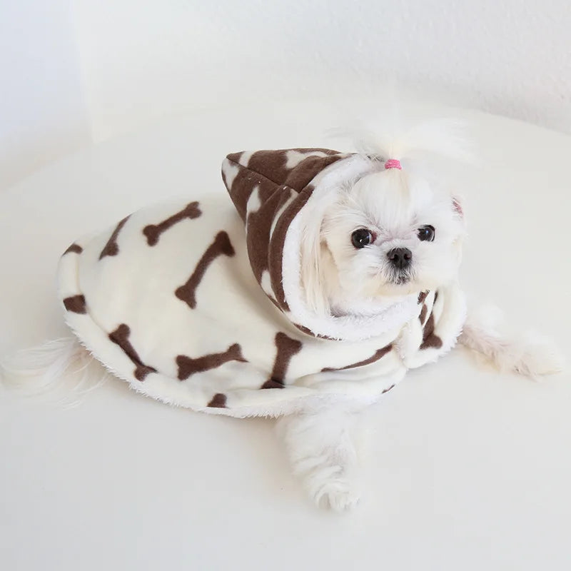 Pet Cloak Pajama Autumn and Winter Thickened Cotton Clothes Dog Cloak Teddy Pet Clothes Household Dog Clothes Dog Jacket