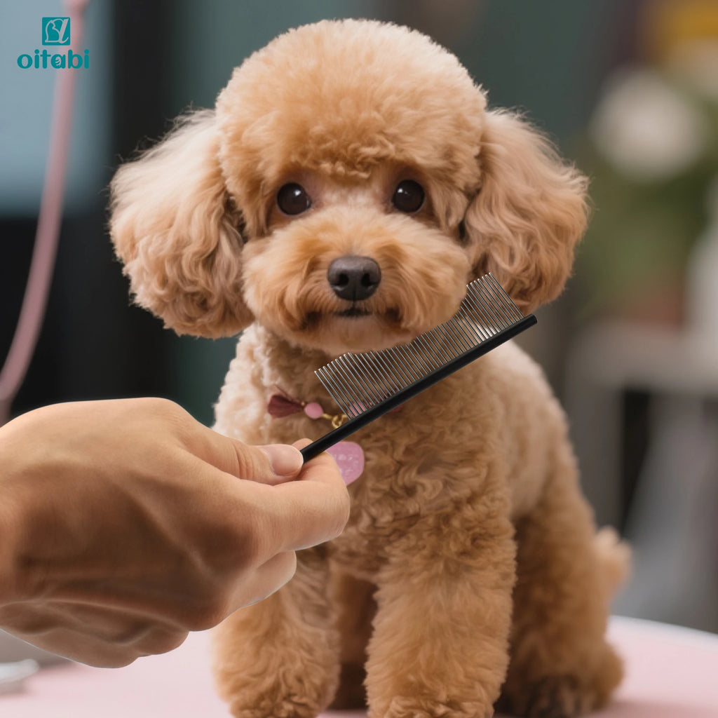 Oitabi Deluxe Pet Detangling Comb for Matted Hair, Long and Short Haired Dogs and Cats, Dense Needle for Easy Hair Removal