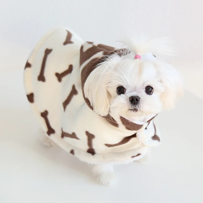 Pet Cloak Pajama Autumn and Winter Thickened Cotton Clothes Dog Cloak Teddy Pet Clothes Household Dog Clothes Dog Jacket