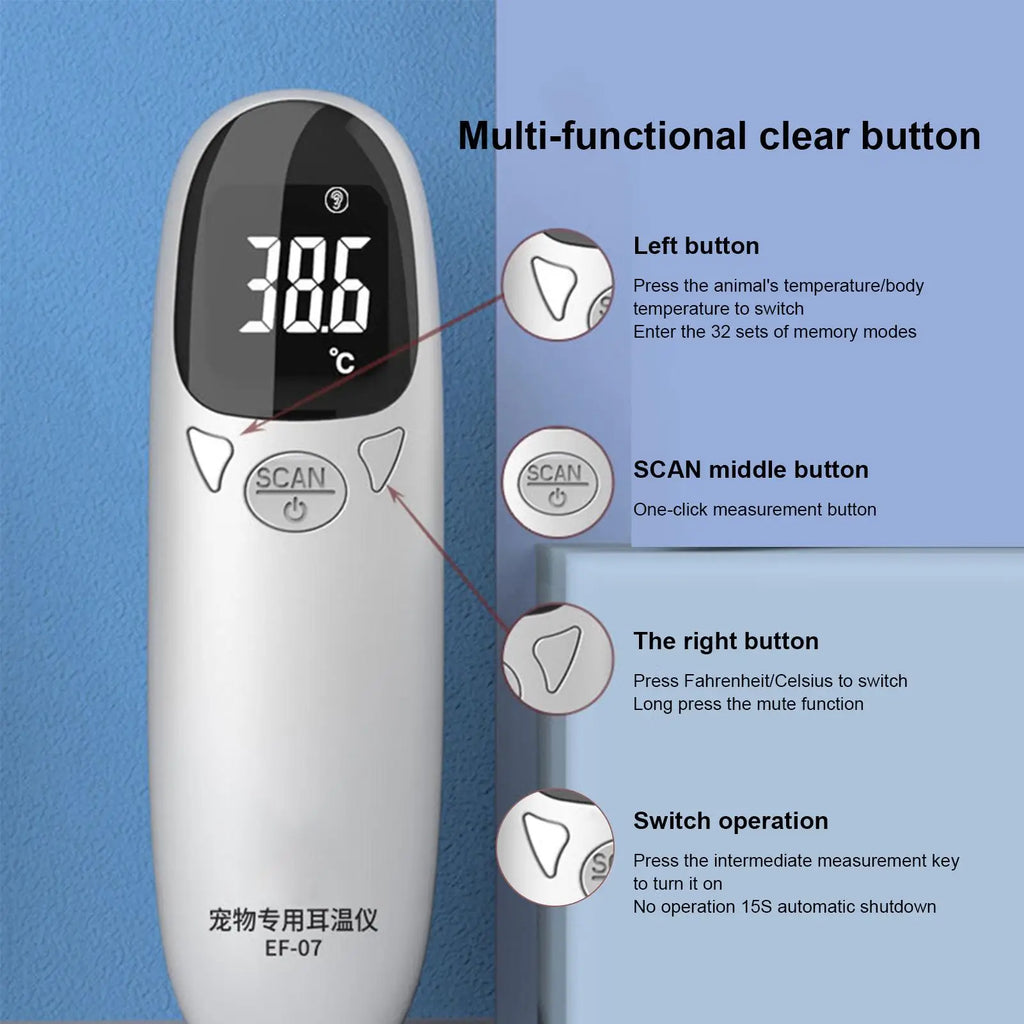 Pet Ear Digital Thermometers High-Precision Electronic Thermometers Device Non-Contact Pet Supplies For Dog Puppy