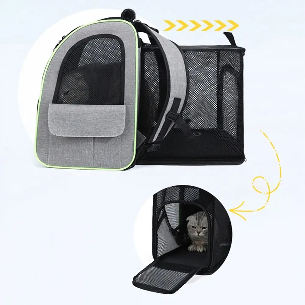 Large Capacity Pet Carrier Backpack Foldable Breathable Portable Puppy Backpack Adjustable Pet Travel Bag Hiking Adventure