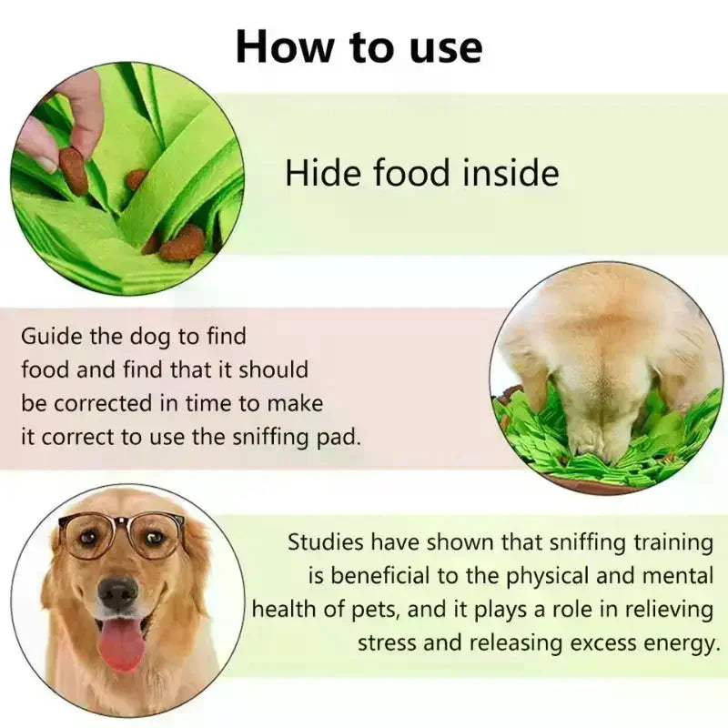Entertaining Pet Snuffle Mat, Encourages Mental Stimulation in Cats Dogs, Perfect for Travel, Encourages Foraging