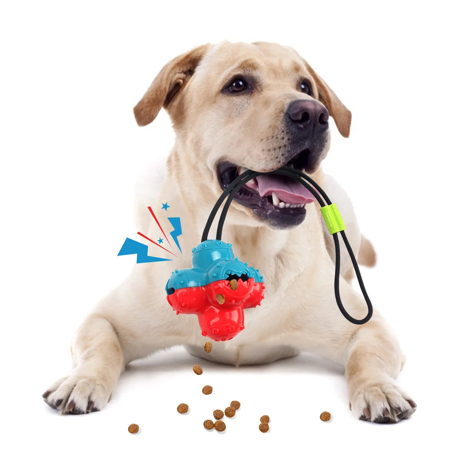 Pet Dogs Make Sounds, Play with Toy Balls, Leak Food Grind Teeth, Clean Teeth, Be Chewy and Have Fun Outdoors To Relieve Boredom