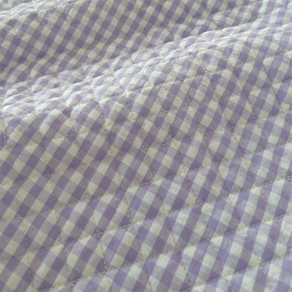 145x50cm Quilted Cotton Padded Composite Fabric Clothing Lining Pet Clothes Inner Fabric Color-Block Plaid Cushion Sewing Cloth
