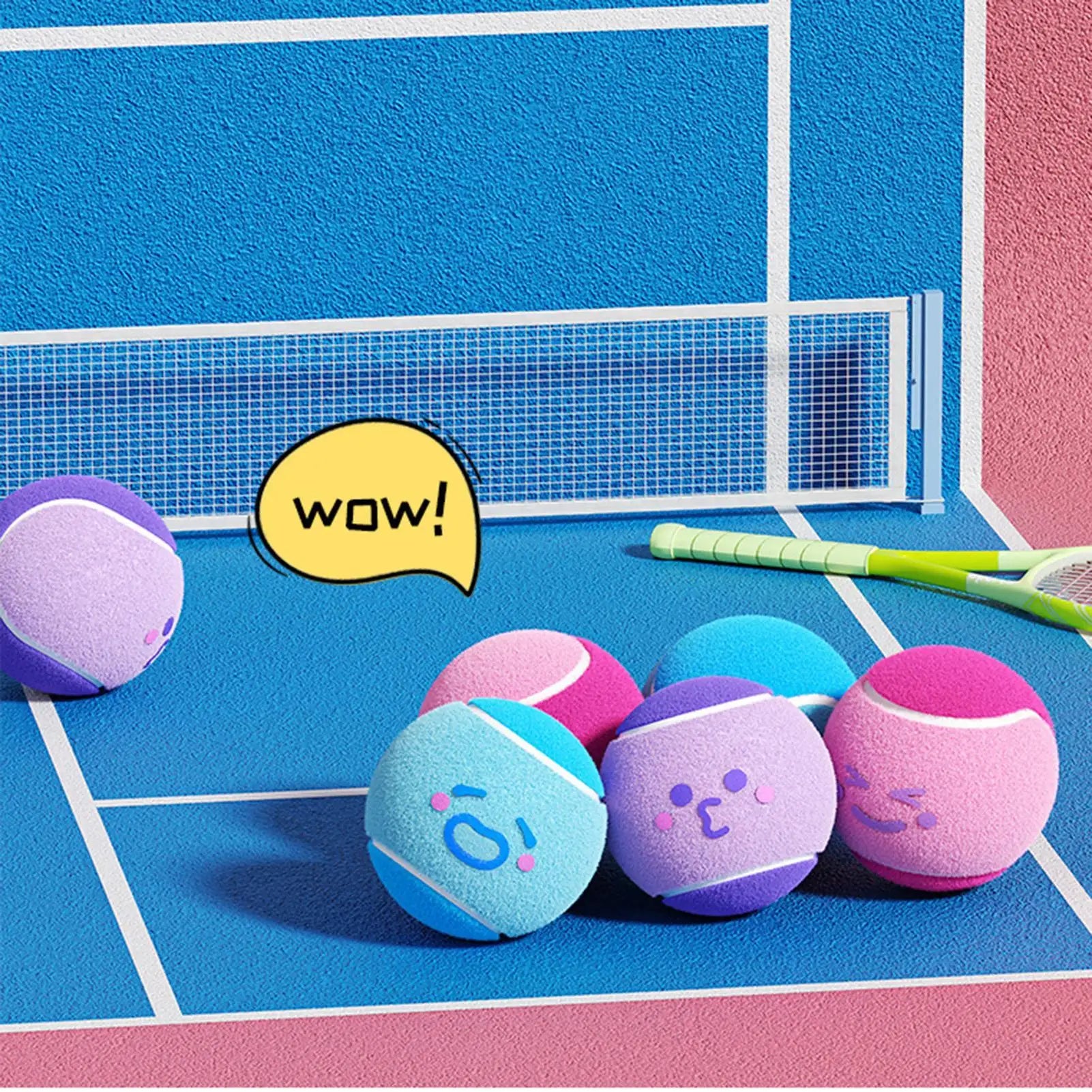 6pcs Pet Dog Tennis Balls, Interactive Toys For Dogs, Chew-resistant Durable Rubber Tennis Balls, Puppy Indoor Outdoor play Toys