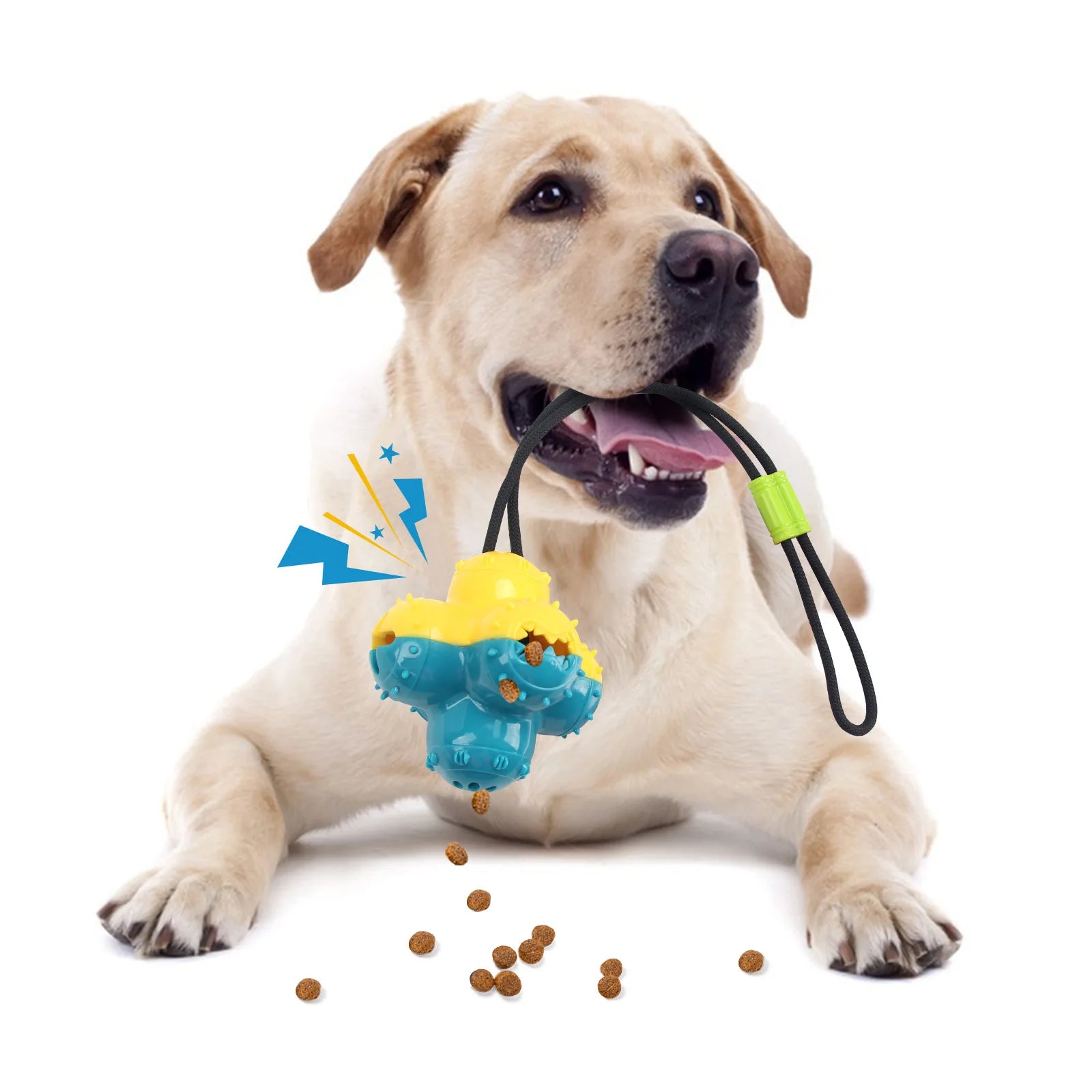 Pet Dogs Make Sounds, Play with Toy Balls, Leak Food Grind Teeth, Clean Teeth, Be Chewy and Have Fun Outdoors To Relieve Boredom