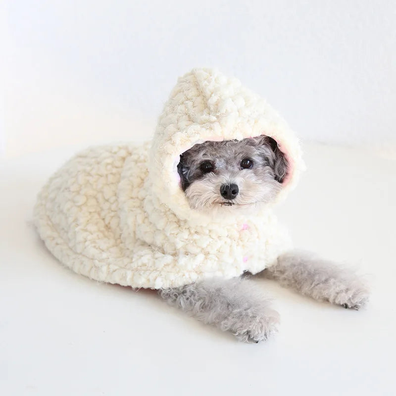 Pet Cloak Pajama Autumn and Winter Thickened Cotton Clothes Dog Cloak Teddy Pet Clothes Household Dog Clothes Dog Jacket