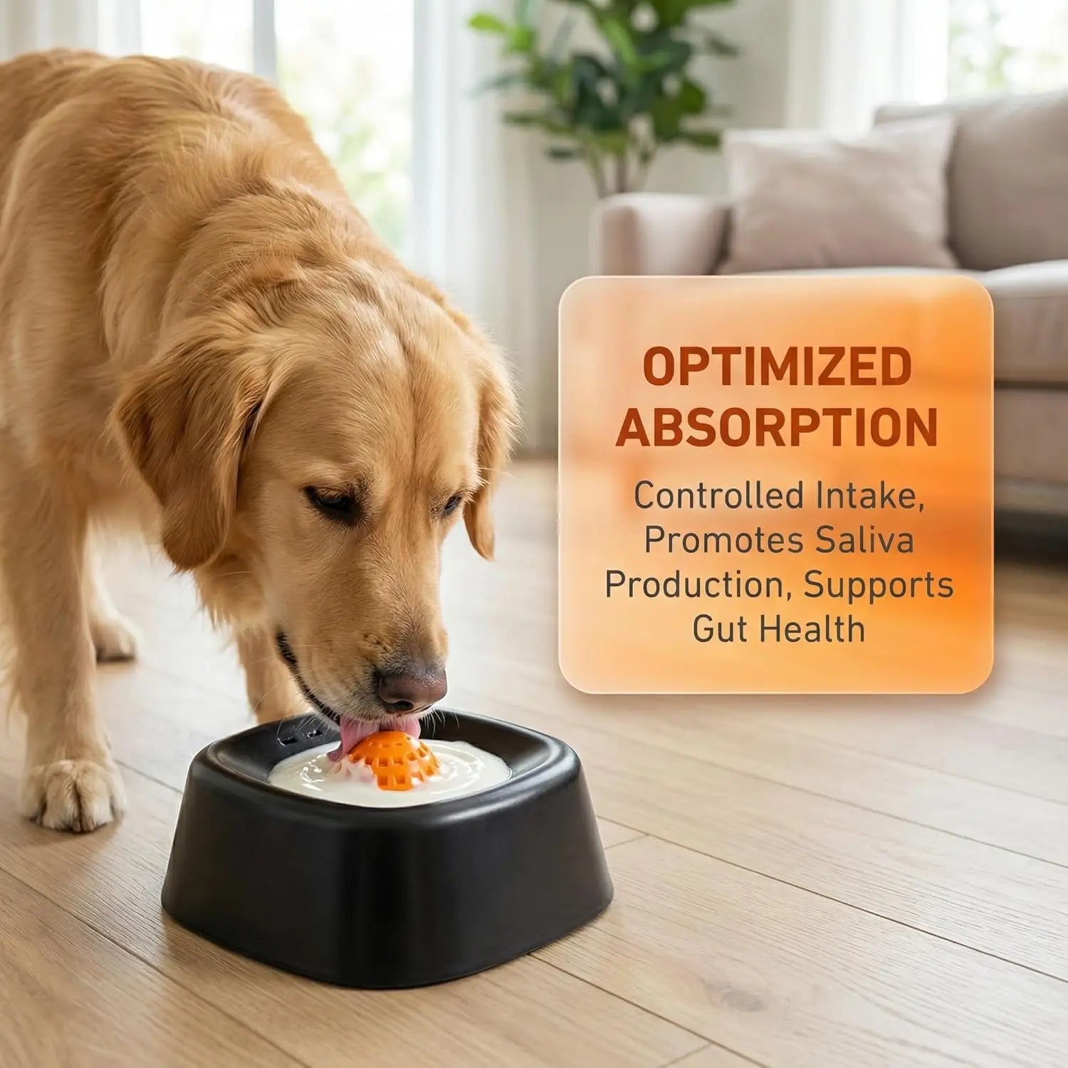 Dog lick Bowl Slow Feeder Dog Bowl for Liquid with Rolling Ball Interactive Lick Bowl AntiSlip for Wet Food Water Treat Lick Toy
