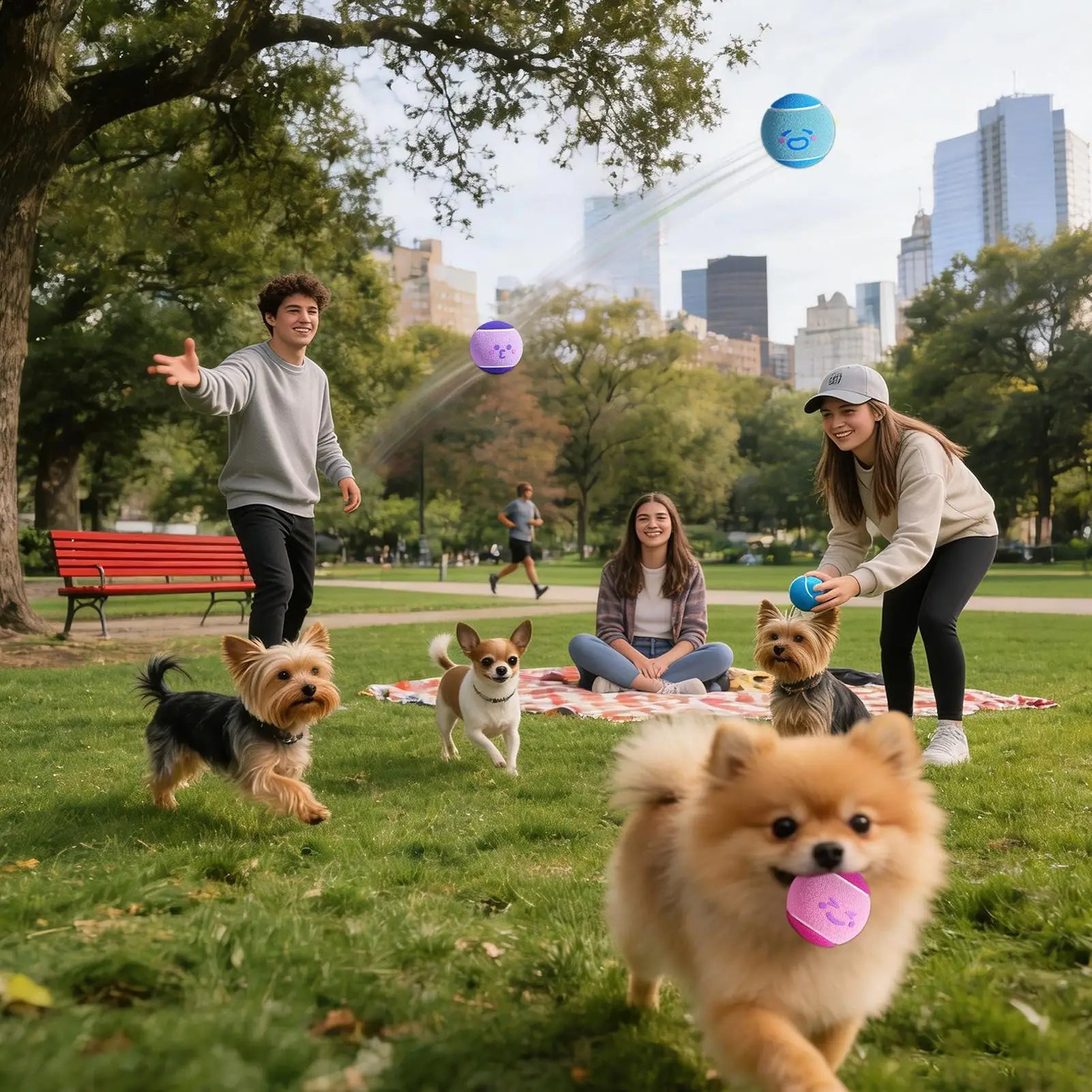 6pcs Pet Dog Tennis Balls, Interactive Toys For Dogs, Chew-resistant Durable Rubber Tennis Balls, Puppy Indoor Outdoor play Toys