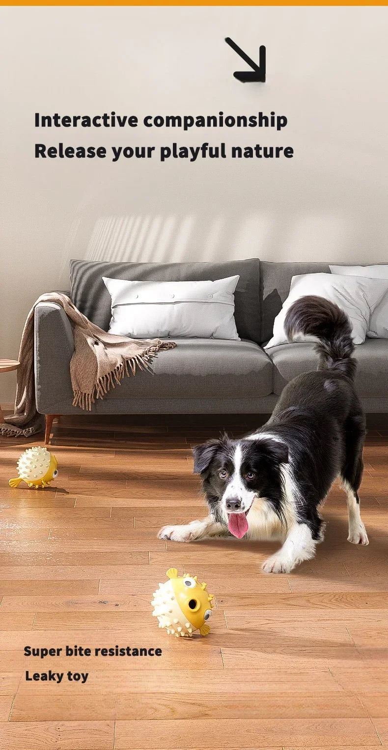 Pet Vocal Toys Leaky Food Design Clean Teeth, Grind Teeth, Bite Resistant Self-amusement Interactive Toys Release Pet Energy Toy