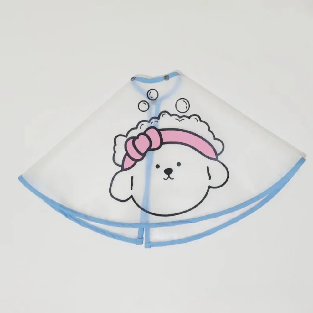 Adjustable Pet Cloak Cartoon Print Transparent Pet Haircut Cape Polyester Waterproof Pets Clothes Cloak For Dogs Cats Tear Stain
