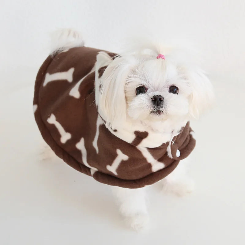 Pet Cloak Pajama Autumn and Winter Thickened Cotton Clothes Dog Cloak Teddy Pet Clothes Household Dog Clothes Dog Jacket
