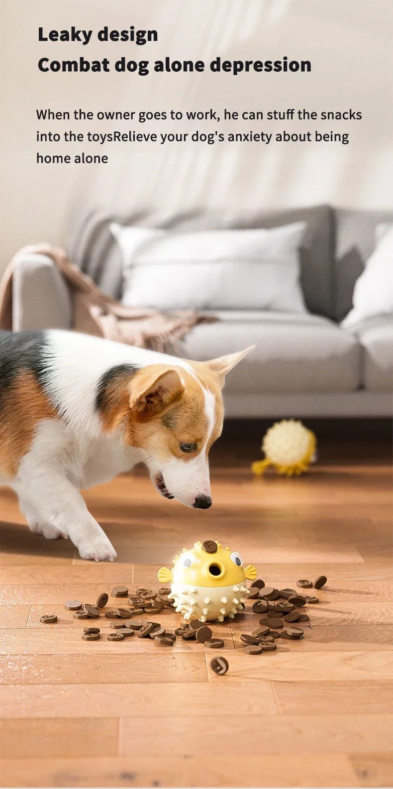 Pet Vocal Toys Leaky Food Design Clean Teeth, Grind Teeth, Bite Resistant Self-amusement Interactive Toys Release Pet Energy Toy