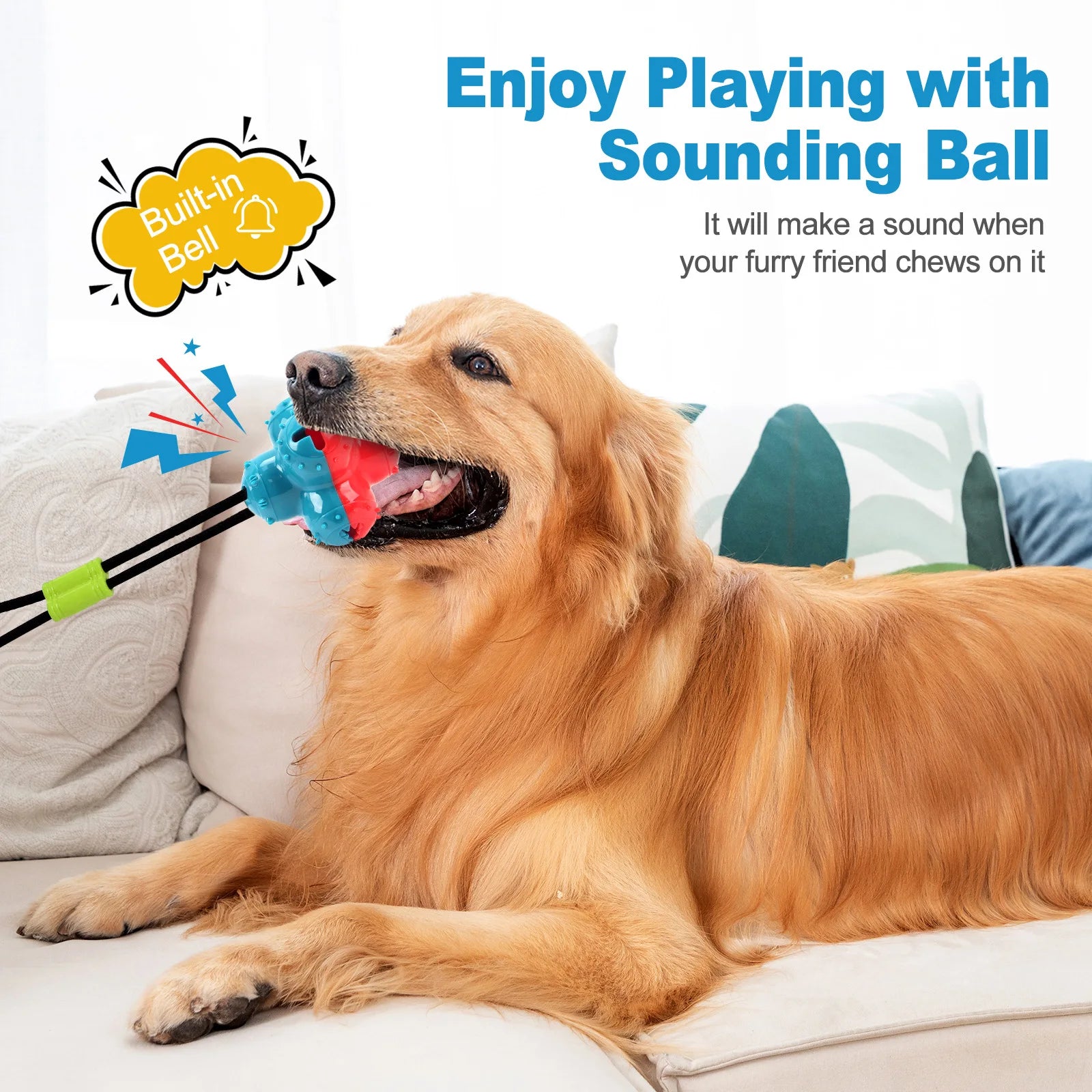 Pet Dogs Make Sounds, Play with Toy Balls, Leak Food Grind Teeth, Clean Teeth, Be Chewy and Have Fun Outdoors To Relieve Boredom