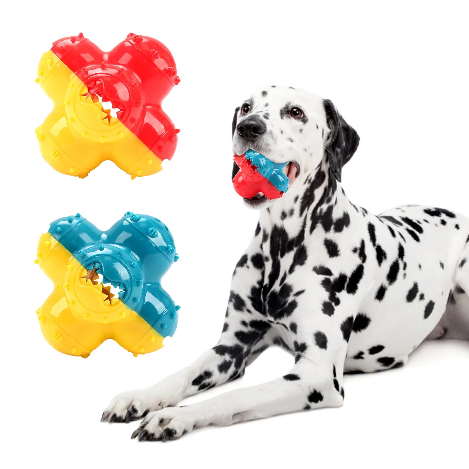 Pet Dogs Make Sounds, Play with Toy Balls, Leak Food Grind Teeth, Clean Teeth, Be Chewy and Have Fun Outdoors To Relieve Boredom