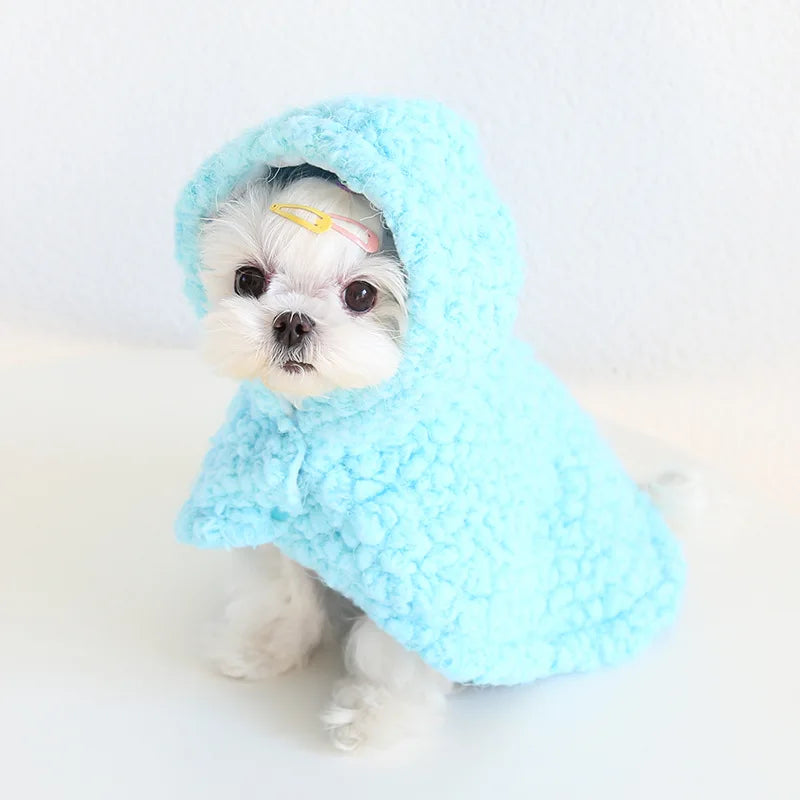 Pet Cloak Pajama Autumn and Winter Thickened Cotton Clothes Dog Cloak Teddy Pet Clothes Household Dog Clothes Dog Jacket