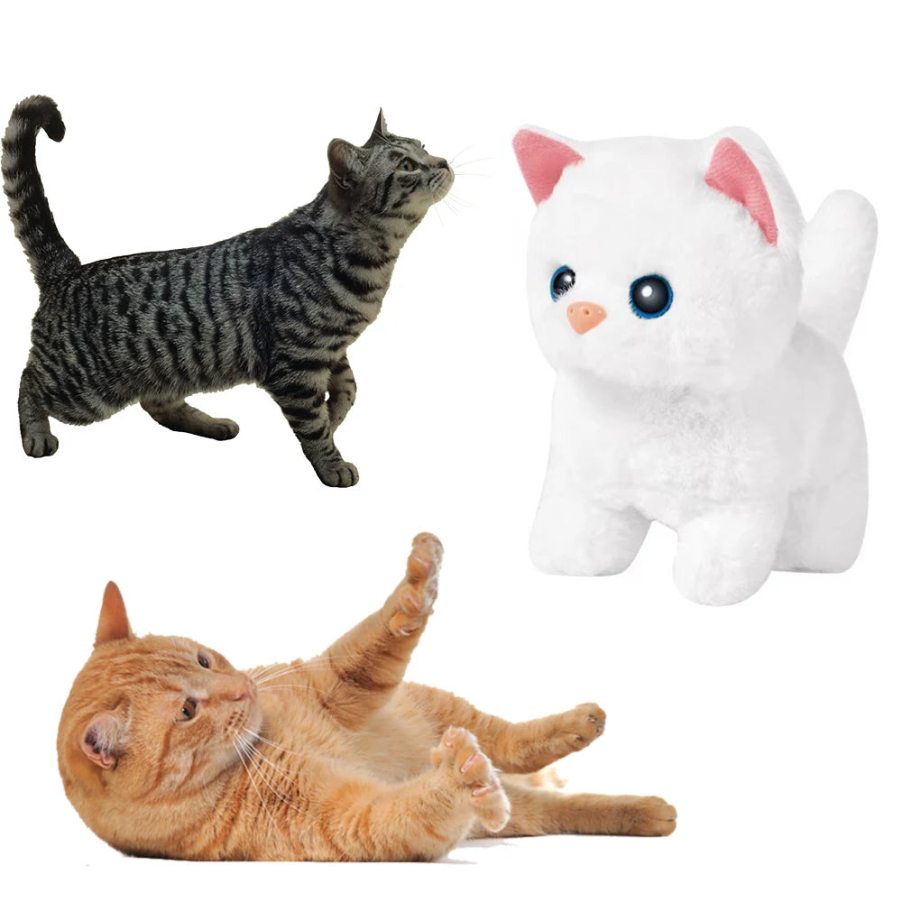 Pet Companion Battery Operated Toy Plush  pet electronic interactive toy  walking barking wagging tail Simulation model  Cat