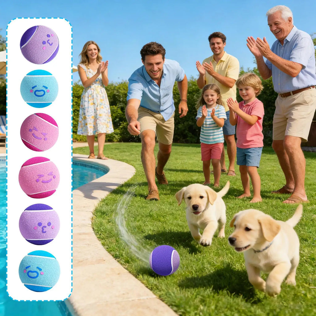 6pcs Pet Dog Tennis Balls, Interactive Toys For Dogs, Chew-resistant Durable Rubber Tennis Balls, Puppy Indoor Outdoor play Toys