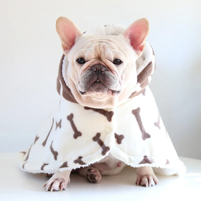 Pet Cloak Pajama Autumn and Winter Thickened Cotton Clothes Dog Cloak Teddy Pet Clothes Household Dog Clothes Dog Jacket