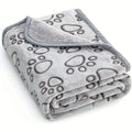 Pet Blanket Flannel Material Grey Footprint Pattern Essentials Dog Cat Cushion High Quality Soft Warm Pet Blanket Pet Supplies