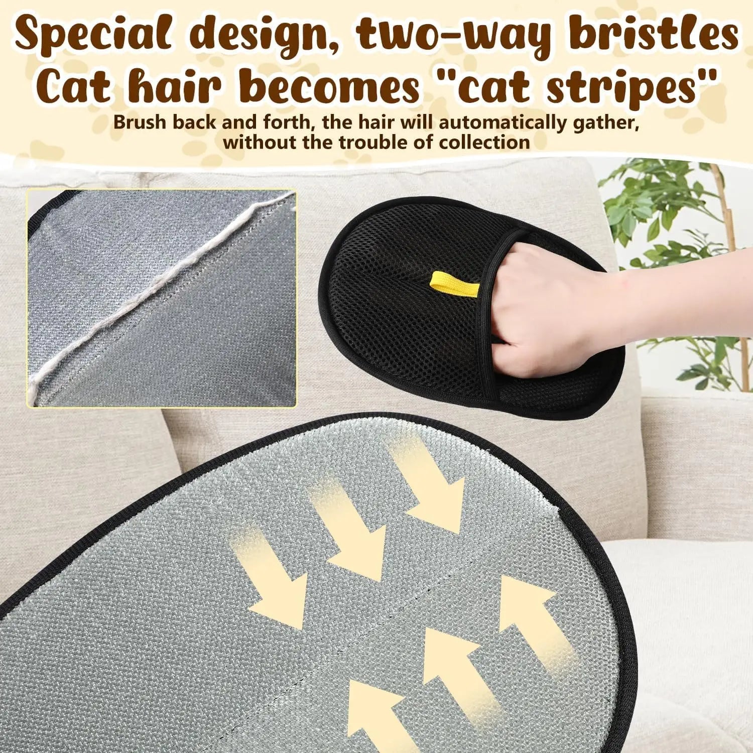Pet Hair Cleaning And Collection Gloves Pet Double-sided Multi-functional Beauty Glove Tool Reduce The Pressure Of Pet Ownership