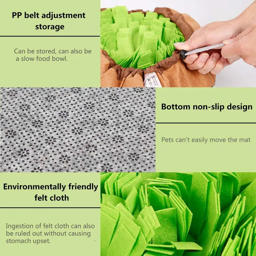 Pet Snuffle Mat for Dogs, Interactive Feed Game for Boredom, Encourages Natural Foraging Skills for Cats Dogs Bowl Travel Use