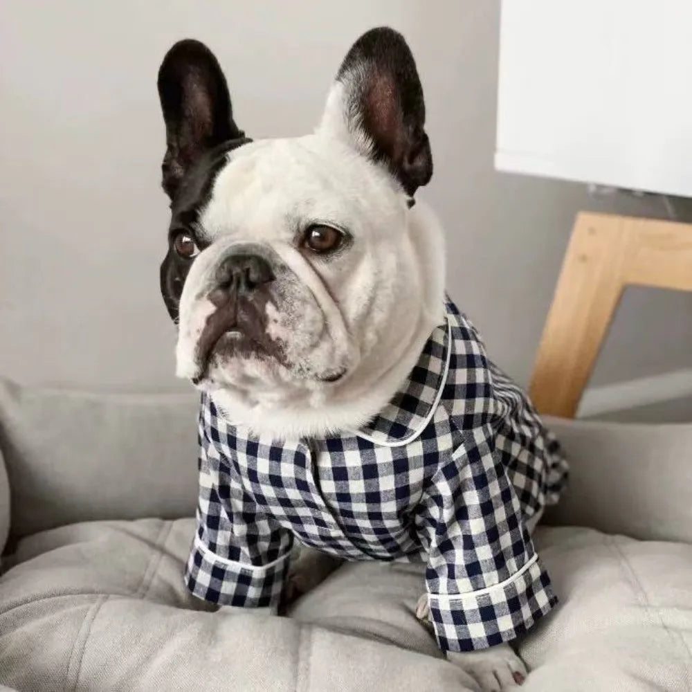 Pet Decoration Comfortable Ins Plaid Shirts Pet Clothing Elegant Fashion Dogs Pajamas Costume Cute Cat Dog Clothes Proposal