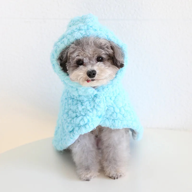 Pet Cloak Pajama Autumn and Winter Thickened Cotton Clothes Dog Cloak Teddy Pet Clothes Household Dog Clothes Dog Jacket