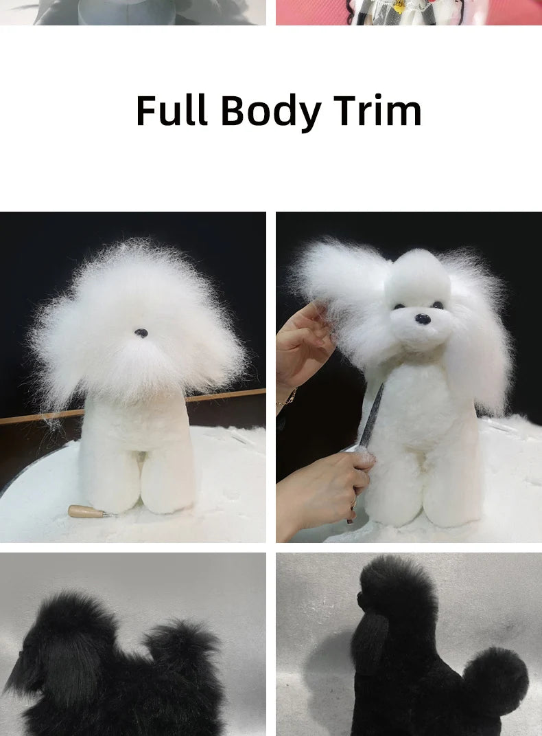 Pet simulation hair  beauty fake beautician practicing dog standard poodle full body  skeleton model dog for pet grooming