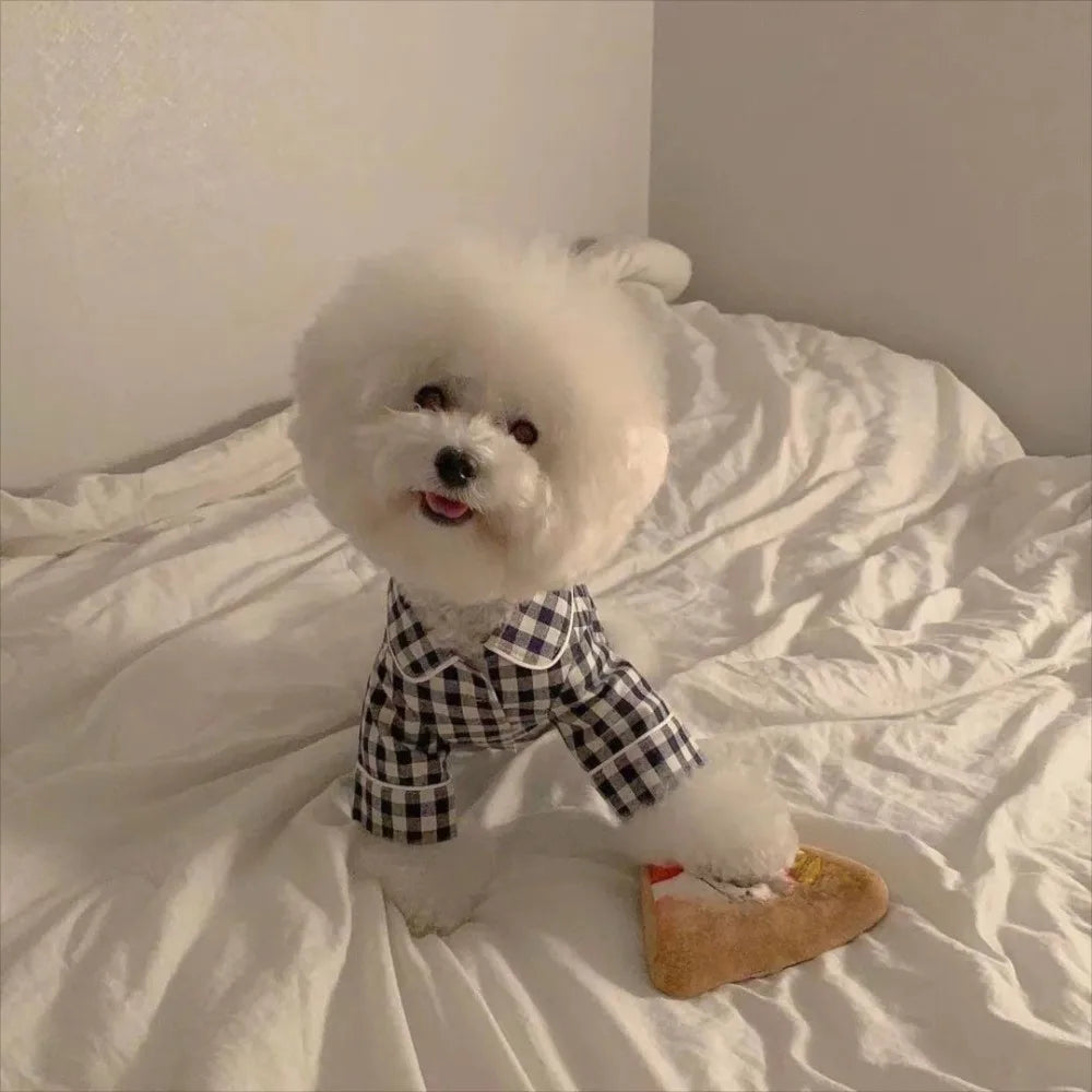 Pet Decoration Comfortable Ins Plaid Shirts Pet Clothing Elegant Fashion Dogs Pajamas Costume Cute Cat Dog Clothes Proposal