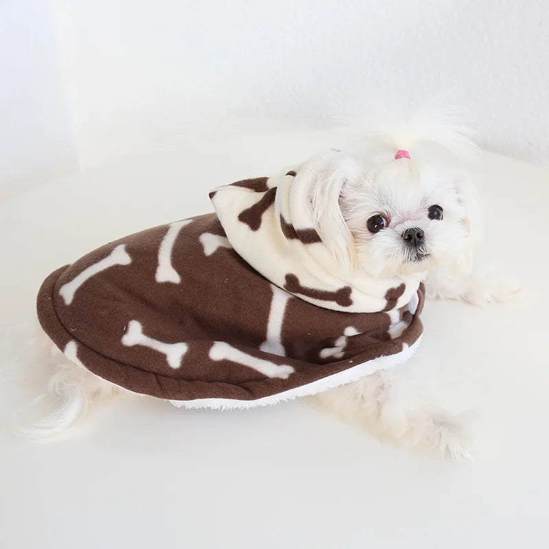 Pet Cloak Pajama Autumn and Winter Thickened Cotton Clothes Dog Cloak Teddy Pet Clothes Household Dog Clothes Dog Jacket