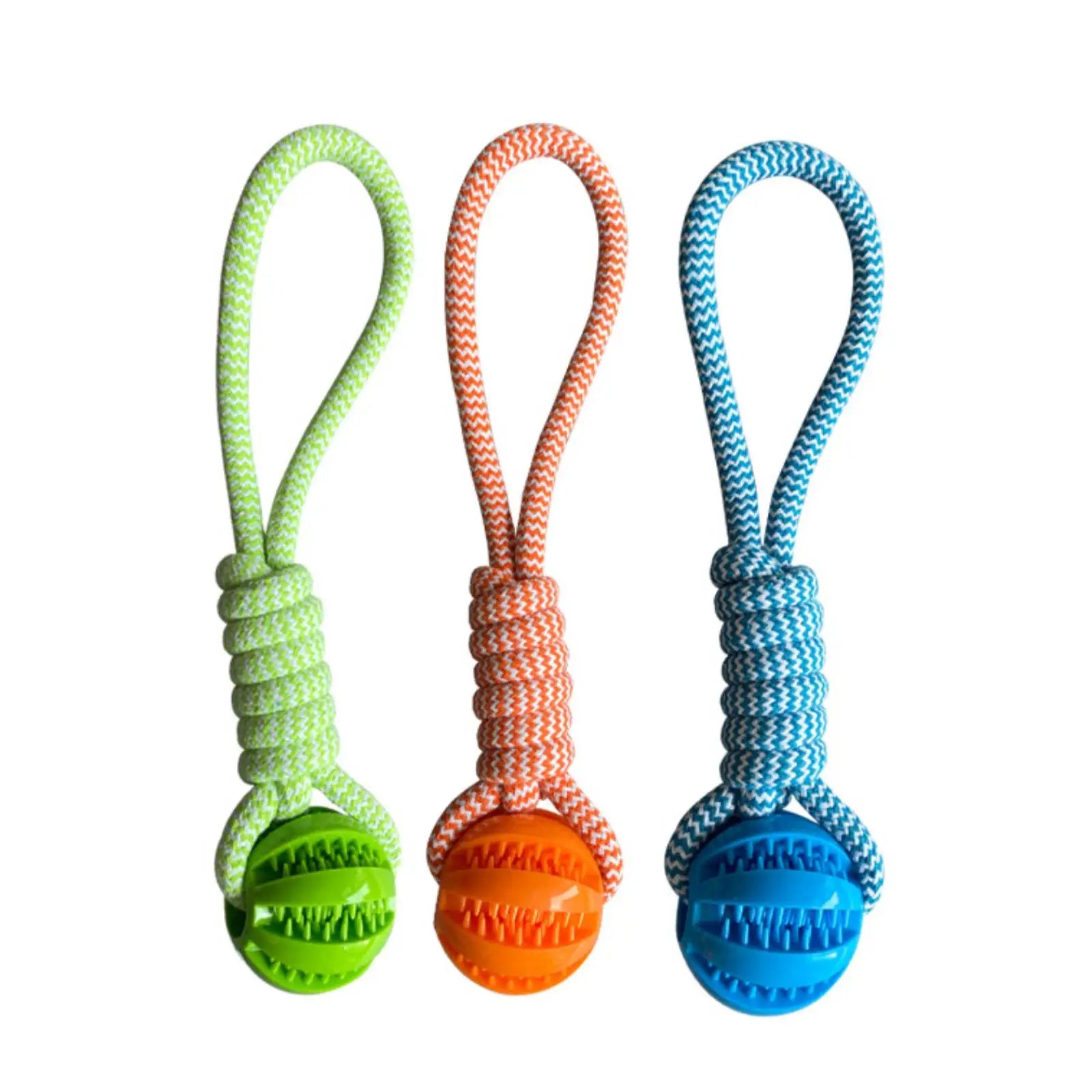 Pet Toy for Dogs, Durable Cotton Rope Hand-Held Treat-Dispensing Ball, Teeth-Cleaning and Training Interactive Puzzle Toy Ball