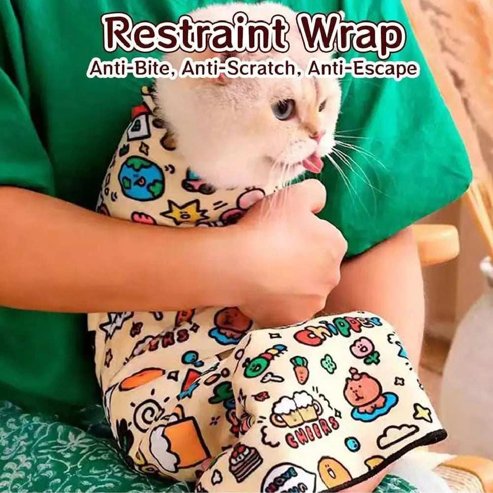 New Magic Cloth Pet Parcel Cloth Feeding Medicine Wrapping Cat Anti-scratch And Anti-escape Camera Self-adhesive Cloth Bag
