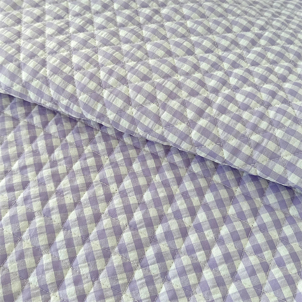 145x50cm Quilted Cotton Padded Composite Fabric Clothing Lining Pet Clothes Inner Fabric Color-Block Plaid Cushion Sewing Cloth