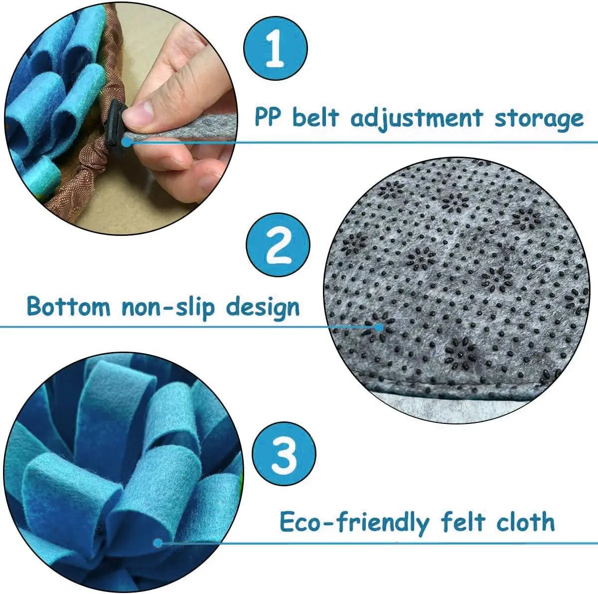 Dog Snuffle-Mat Slow-Feeder-Bowl - Simulating Grassland for Boredom, Encourages Natural Foraging Skills for Pet