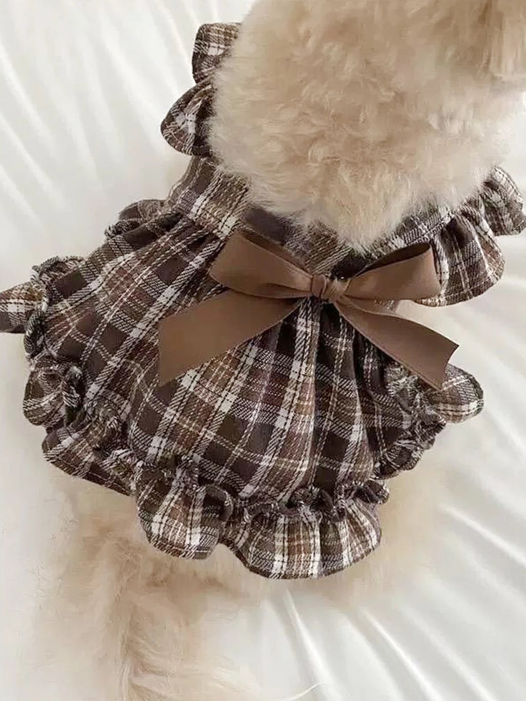 Pet Clothes Dog Dresses Princess Retro Plaid Bow Skirt Teddy Bichon Small Medium Dog Clothes Fashion Trend Decorative Clothing